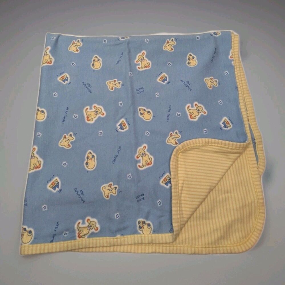 Carter's x Emu Namae Dog Plane Baby Blanket Stripes Going Home Vintage READ